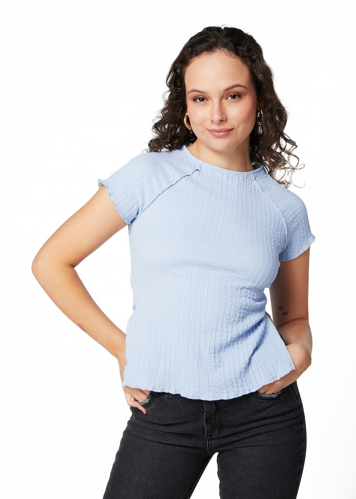 Polera Zelda Regular Rulet y Tajali Celeste y Negro Efesis