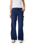 Jeans Naos Palazzo Cargo Azul Medio