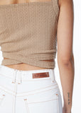 POLERA NAOKI CROP PABILOS CRUZADOS BEIGE
