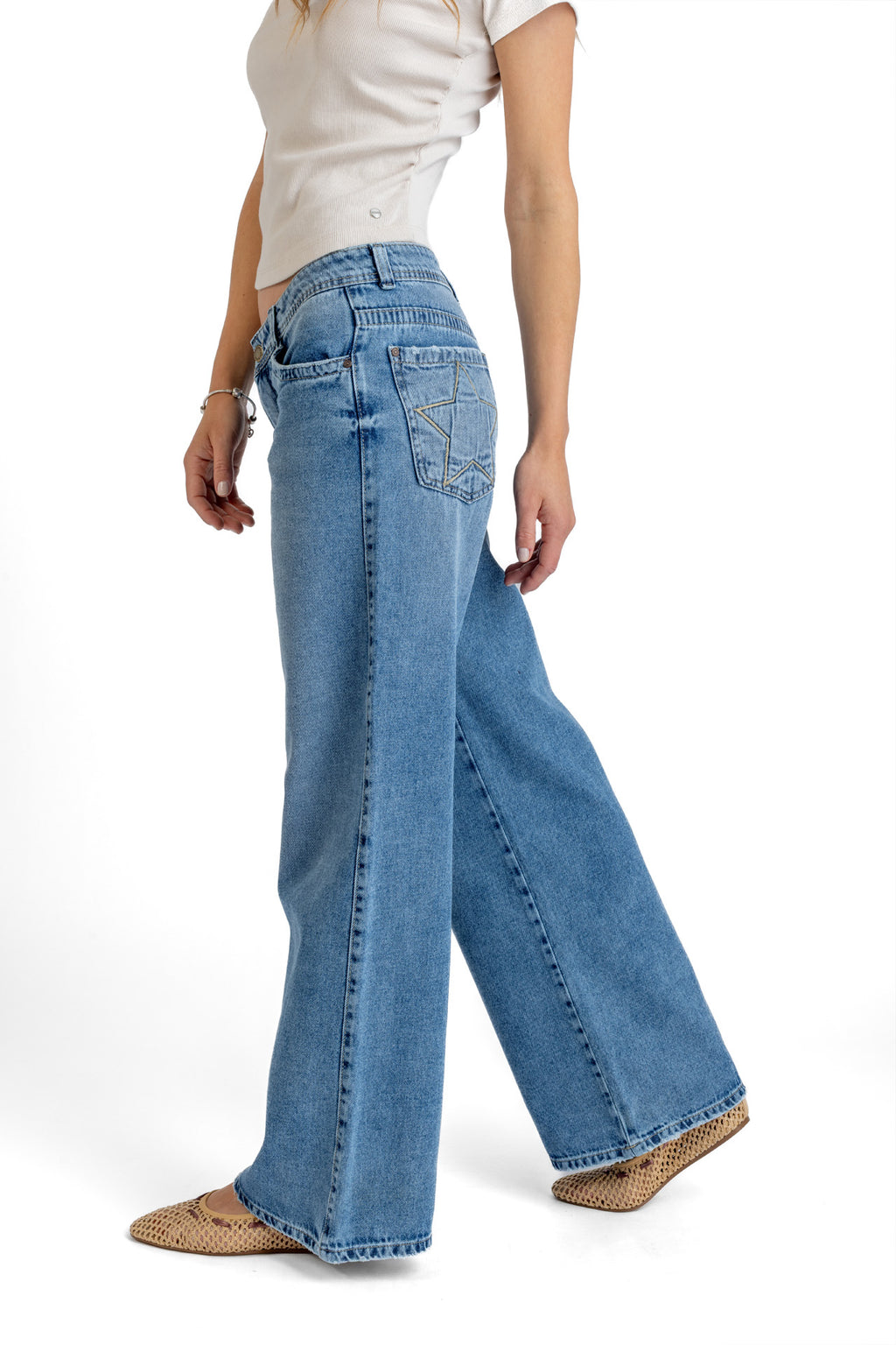 JEANS PUFF WIDE BOLSILLO C/ ESTRELLA AZUL EFESIS