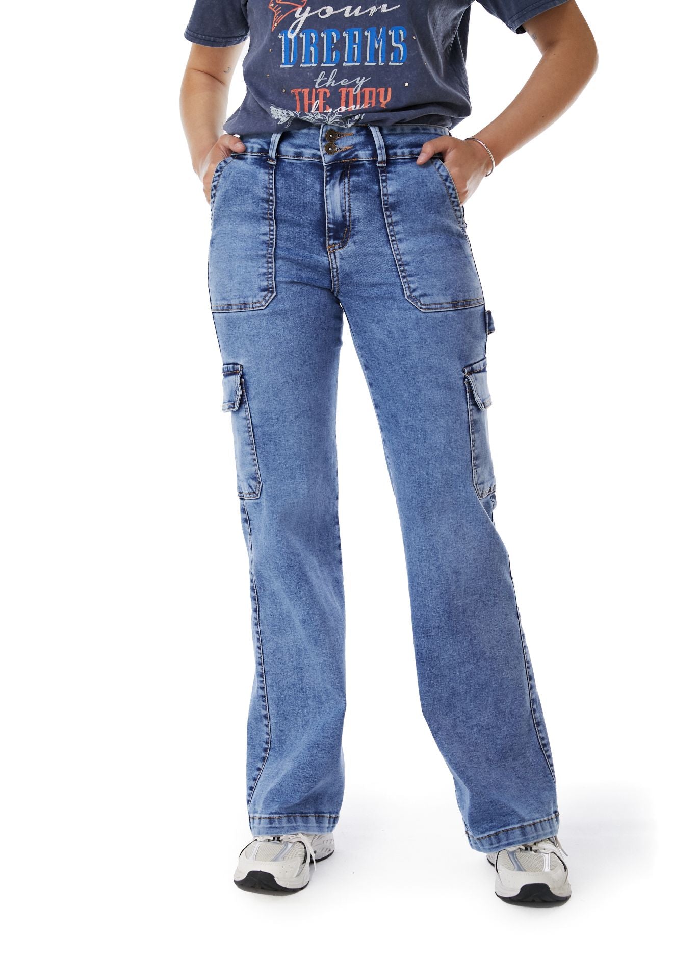 Jeans Naos Palazzo Cargo Azul Efesis