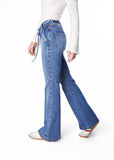 JEANS MACEIO FLARE PRETINA ANCHA C/ LAZO AZUL