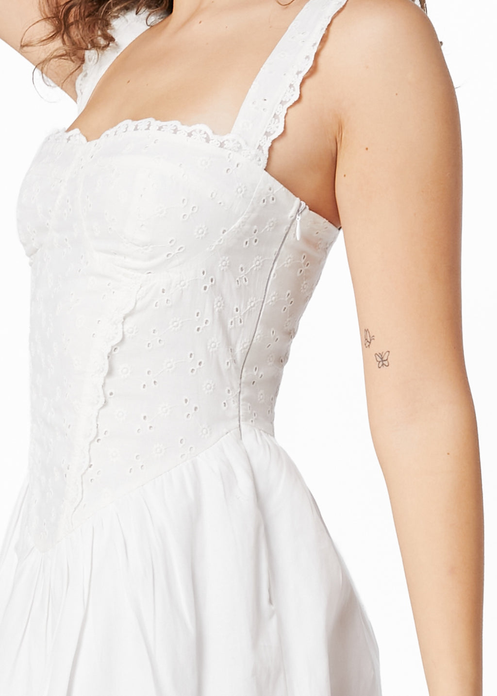 Vestido Kym Broderie Tipo Corset Blanco Efesis