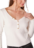 SWEATER NIXI REGULAR BOTONES ESCOTE