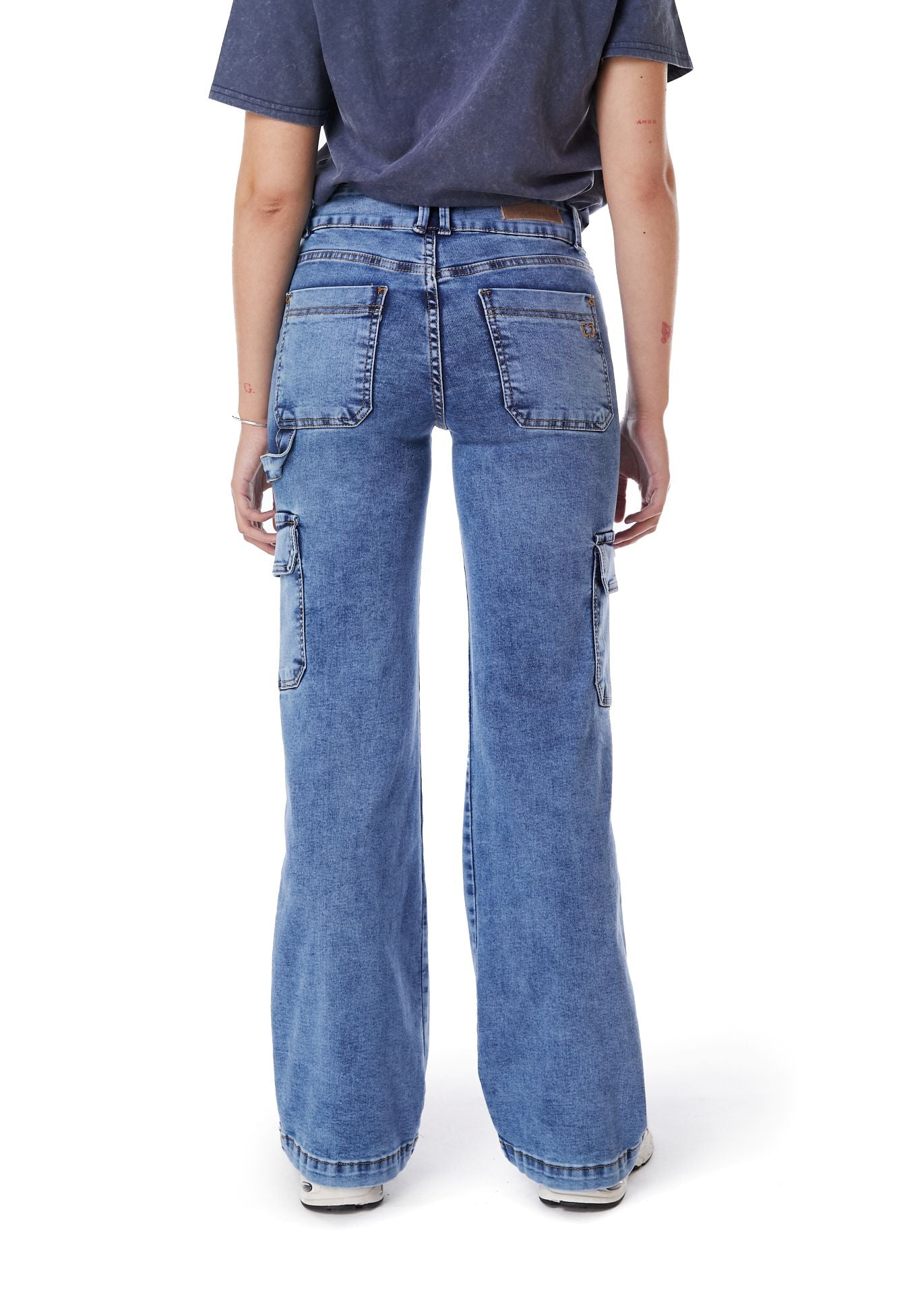 Jeans Naos Palazzo Cargo Azul Efesis