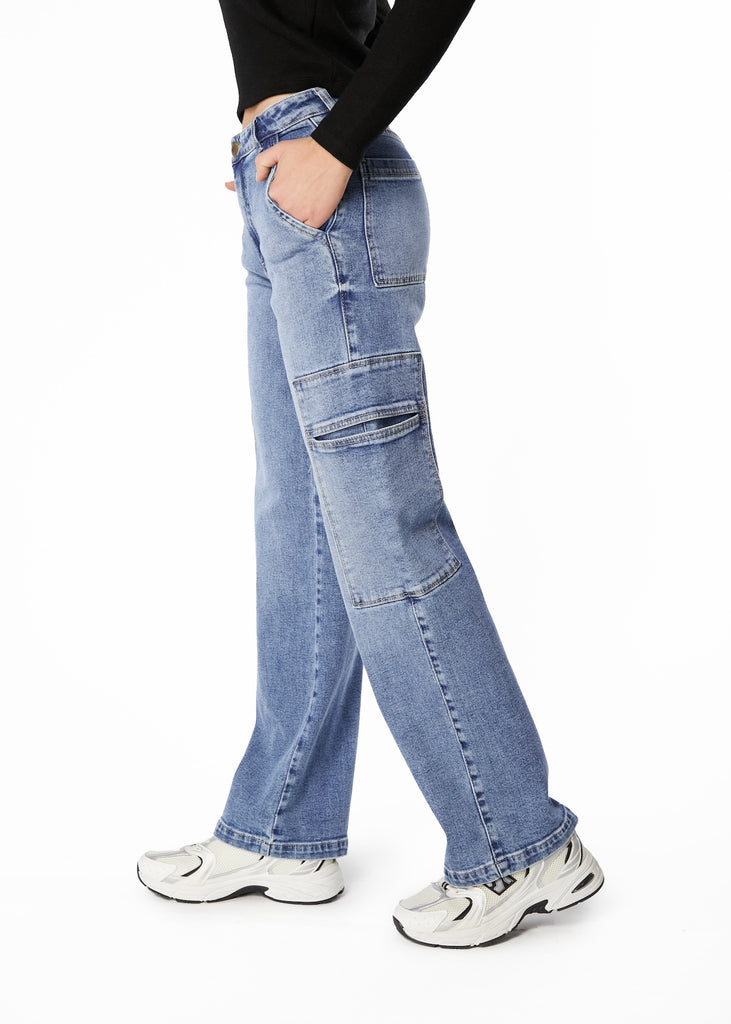 JEANS NEMI WIDE BOLSILLO CARGO DE TOPE