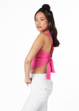 BLUSA OLI CROP CON AMARRA EN ESPALDA FUCSIA