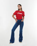 JEANS CELESTE FLARE RELOJERO C/ TAPETA AZUL EFESIS