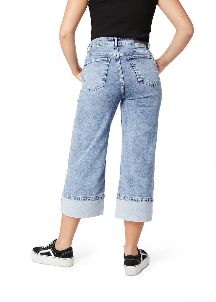 JEANS MANAUS PALAZZO CROP BASTILLA ANCHA