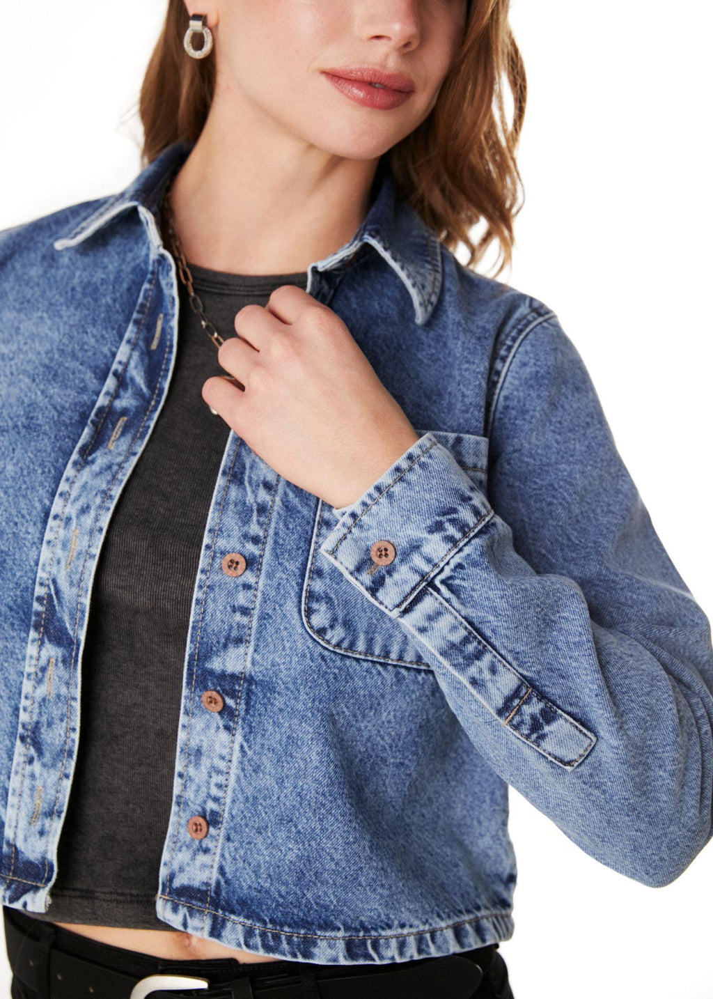 Sobrecamisa Kai Regular Crop Azul Efesis