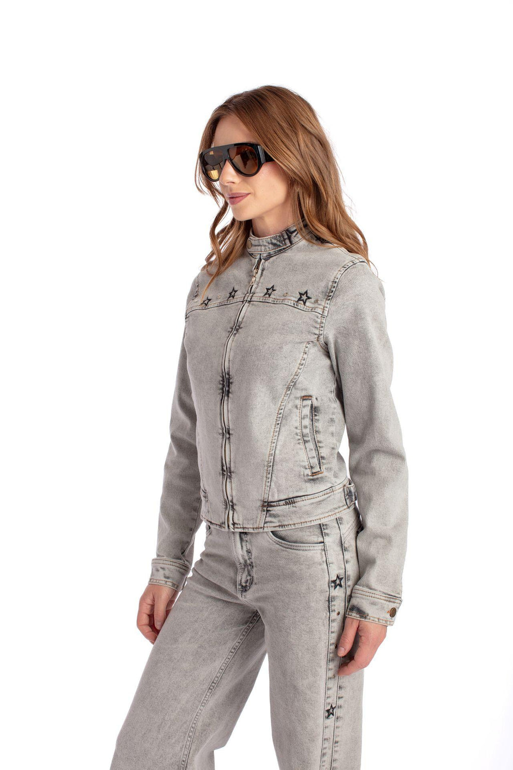 Chaqueta Yara Slim Fit C/Cierre Gris Efesis