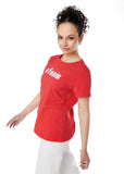 POLERA MILA REGULAR ESTAMPADO Y LENTEJUELAS ROJO EFESIS