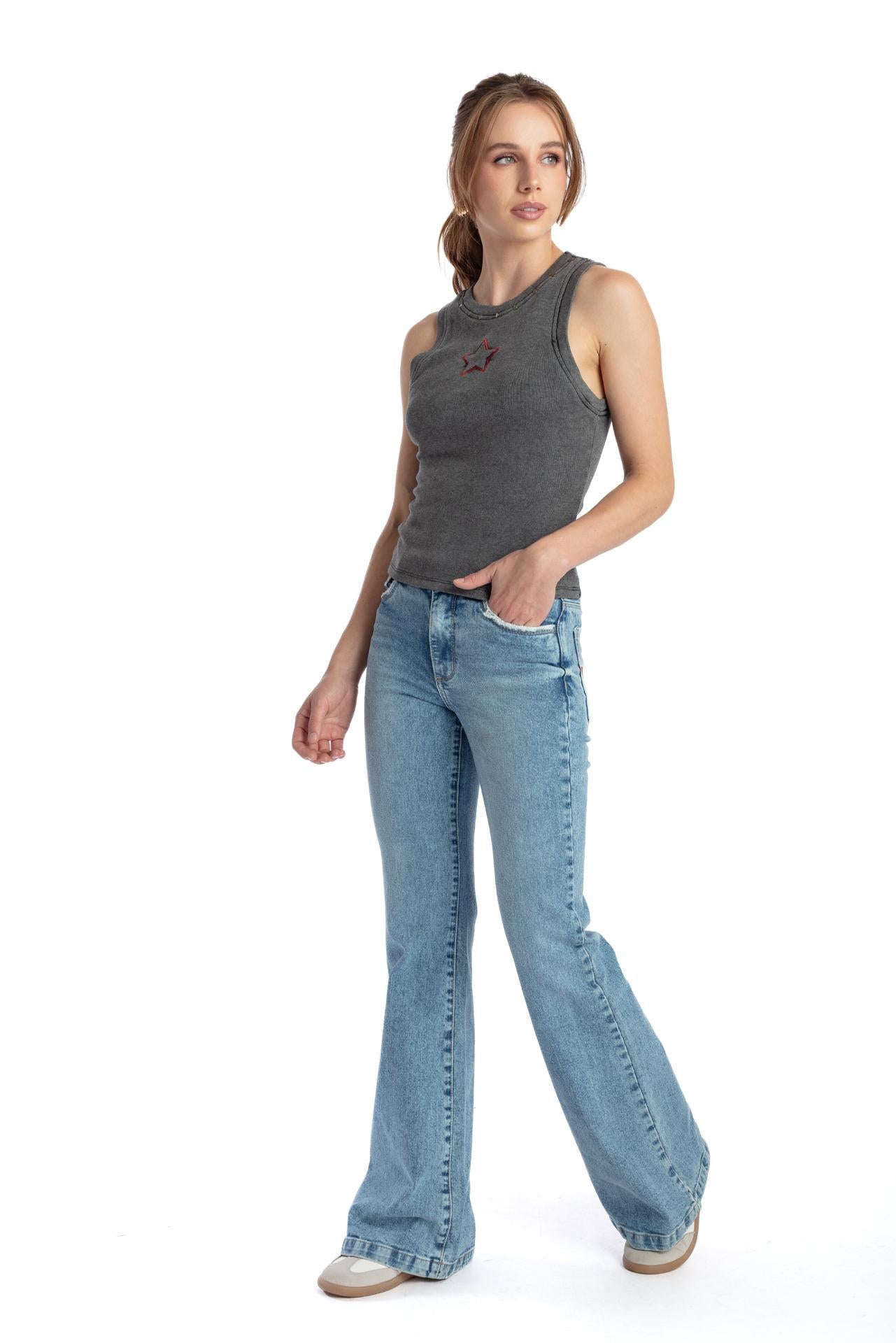 JEANS KENAI BLUE LIGHT FLARE ESTRELLAS BOLSILLOS EFESIS