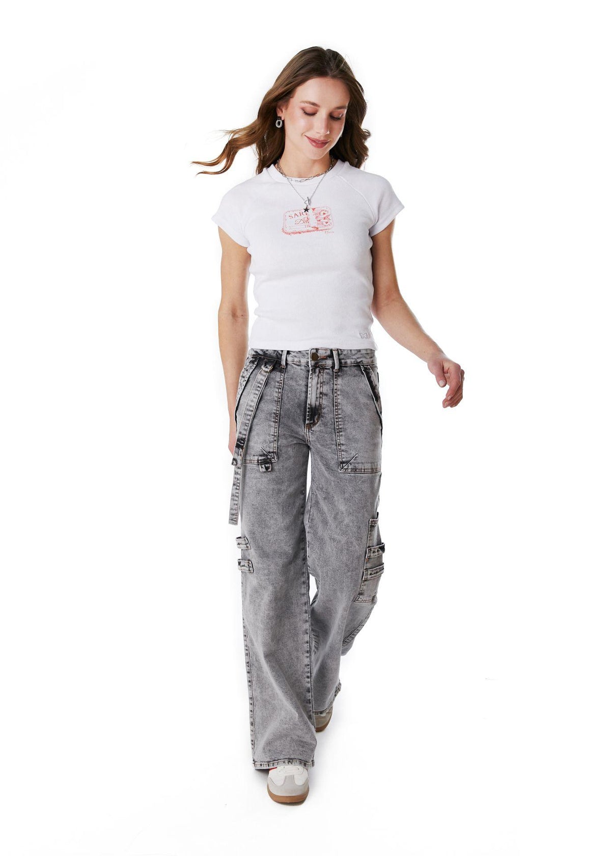 POLERA MILLER BABY TEE ESTAMPADA BLANCO EFESIS