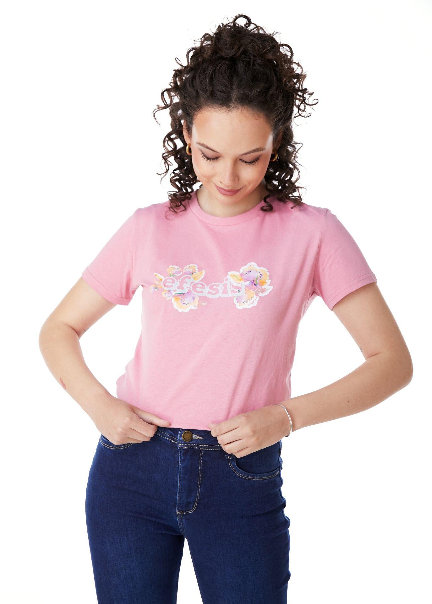 POLERA GIOVY REGULAR ESTAMPADO ROSAD0 EFESIS