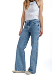 JEANS ACIANO WIDE BORDADO COSTADO AZUL EFESIS