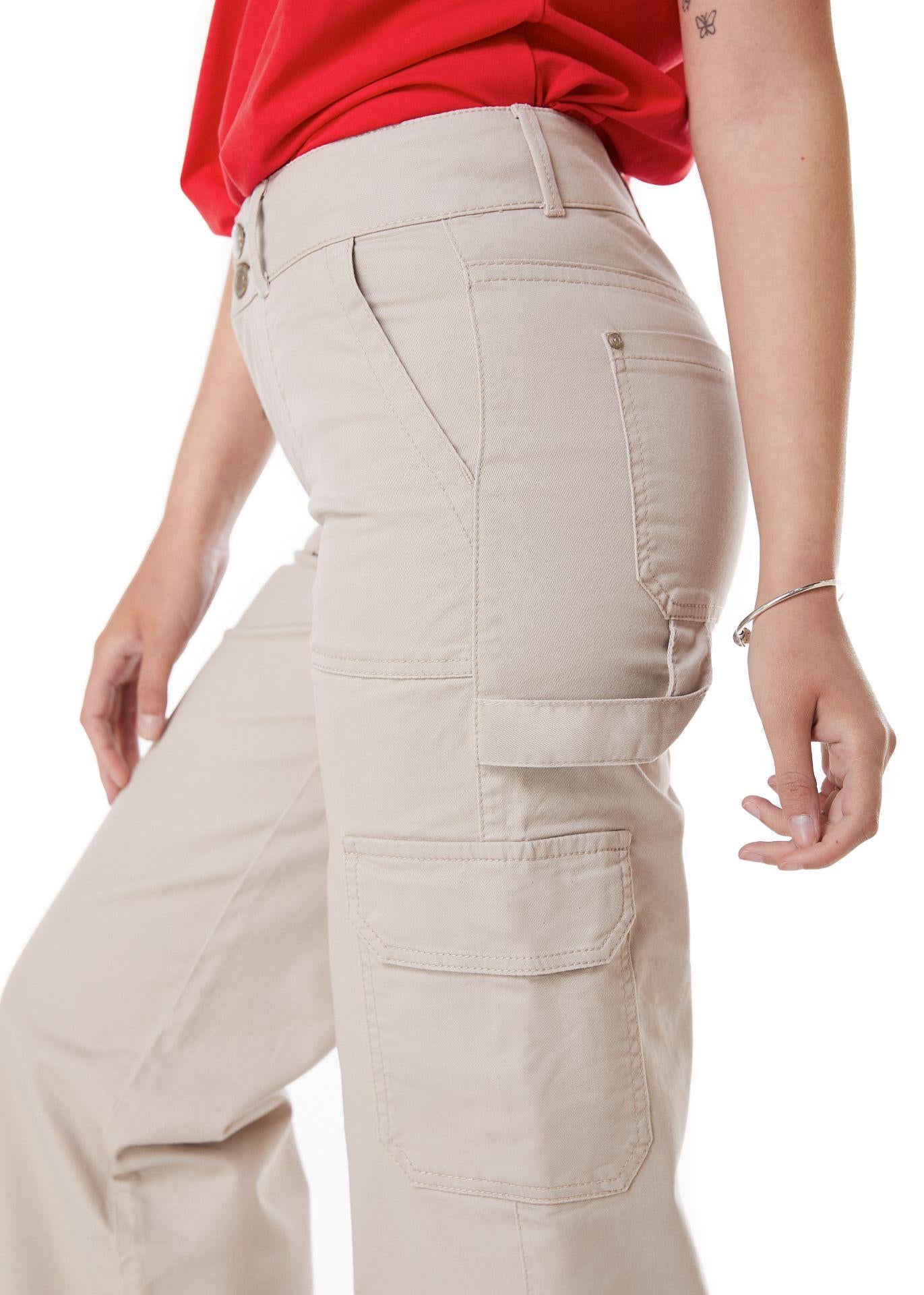 PANTALON NAOS PALAZZO CARGO BEIGE EFESIS