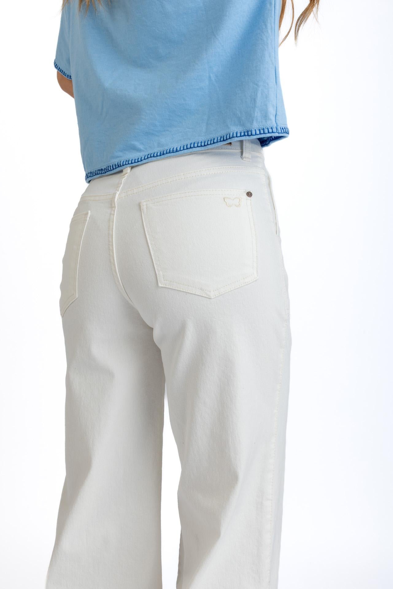 PANTALÓN ZOE PALAZZO BOLSILLO PARCHE BLANCO EFESIS