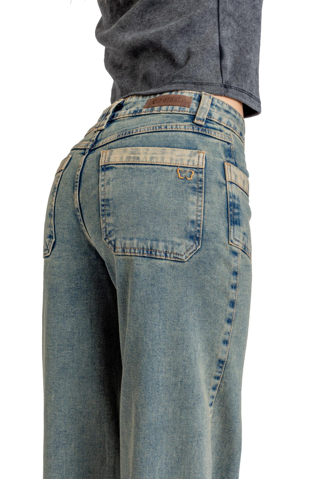 JEANS KARUN WIDE SOBRETEÑIDO BOLSILLO PARCHE AZUL EFESIS