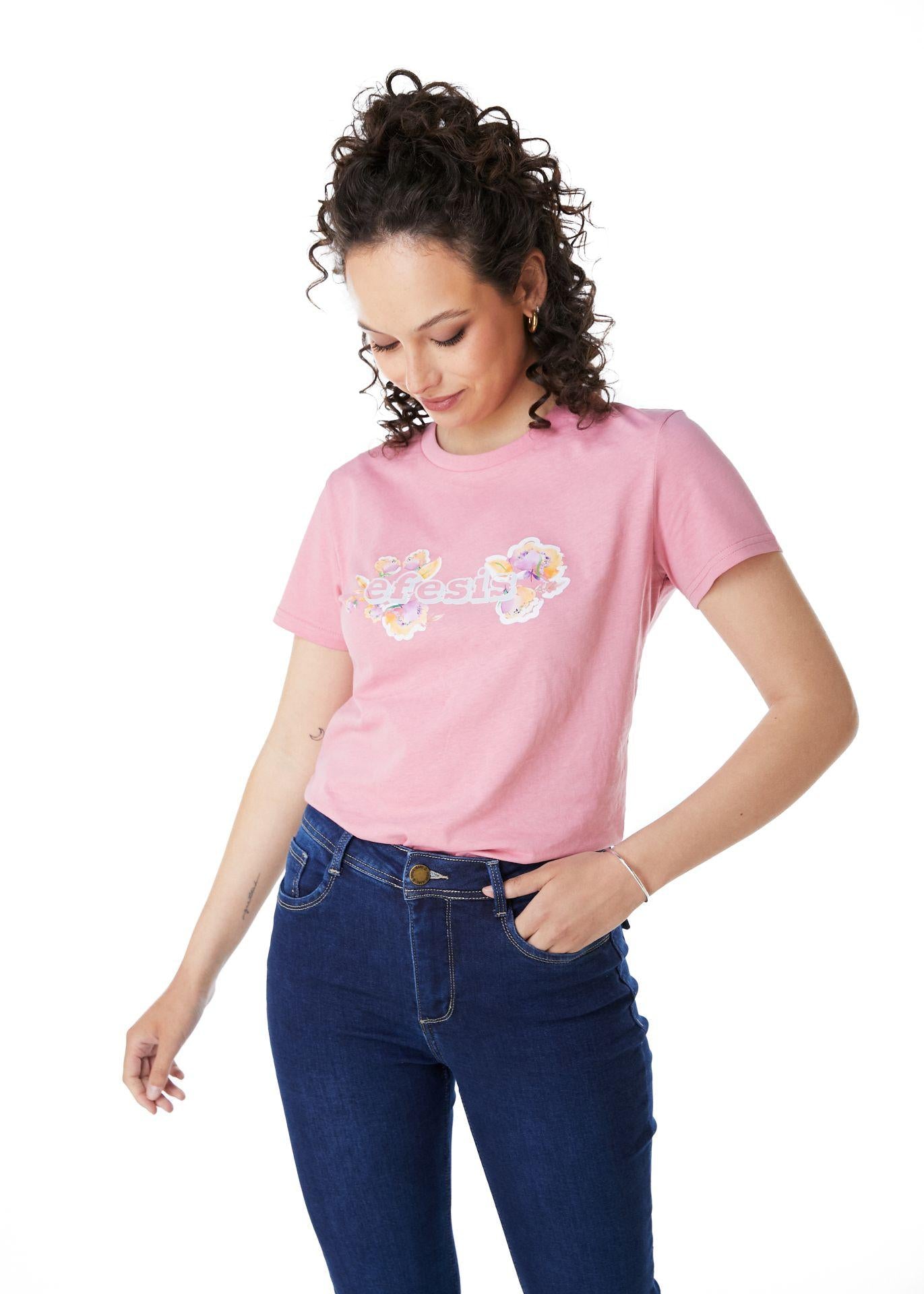 POLERA GIOVY REGULAR ESTAMPADO ROSAD0 EFESIS