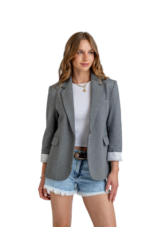 BLAZER BLAZ REGULAR MANGA ROLL UP GRIS EFESIS