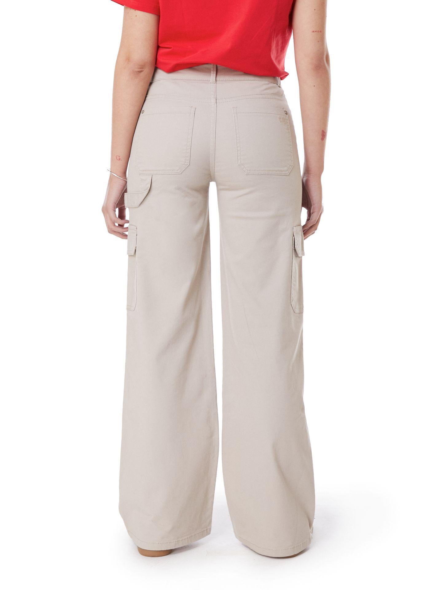 PANTALON NAOS PALAZZO CARGO BEIGE EFESIS