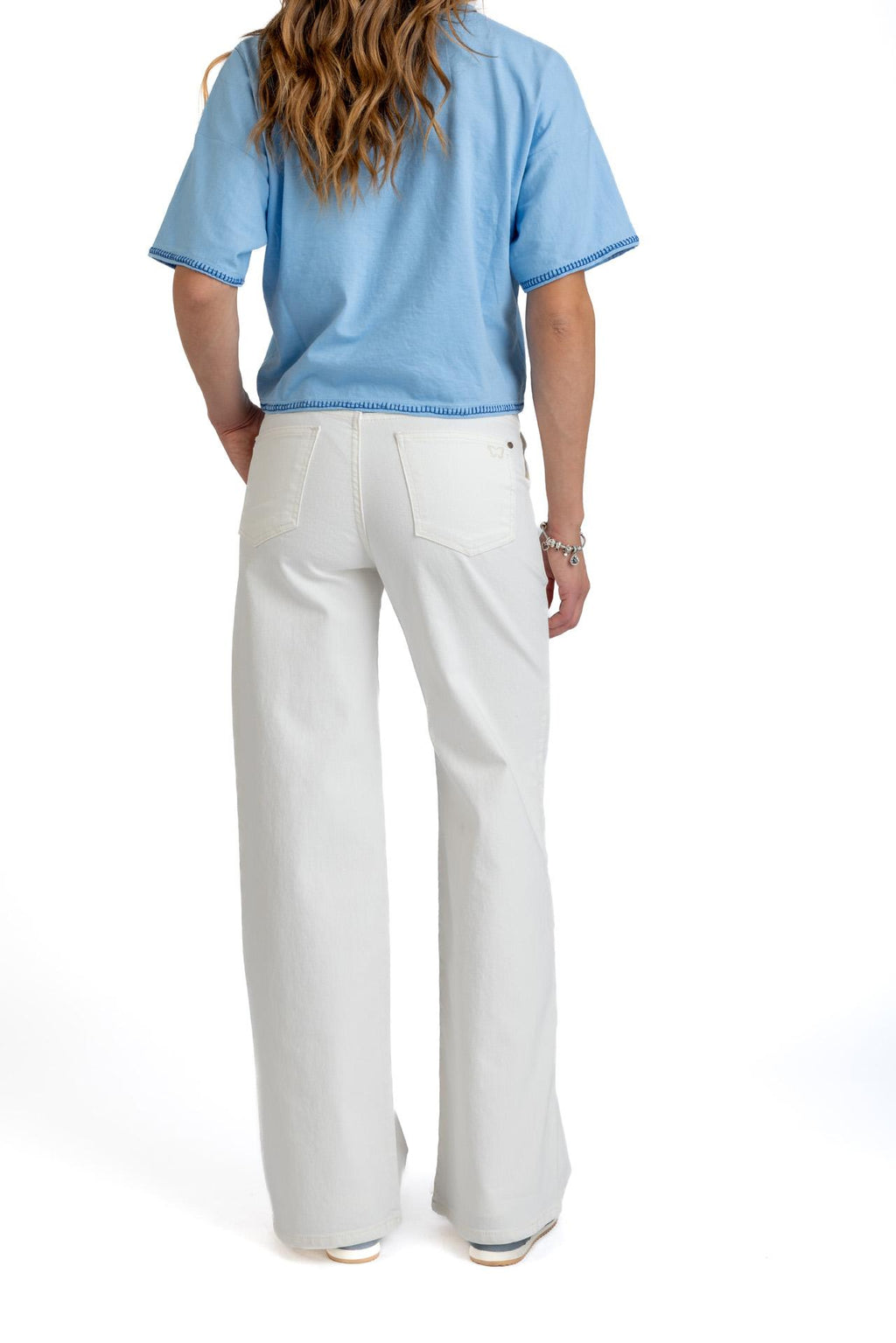 PANTALÓN ZOE PALAZZO BOLSILLO PARCHE BLANCO EFESIS