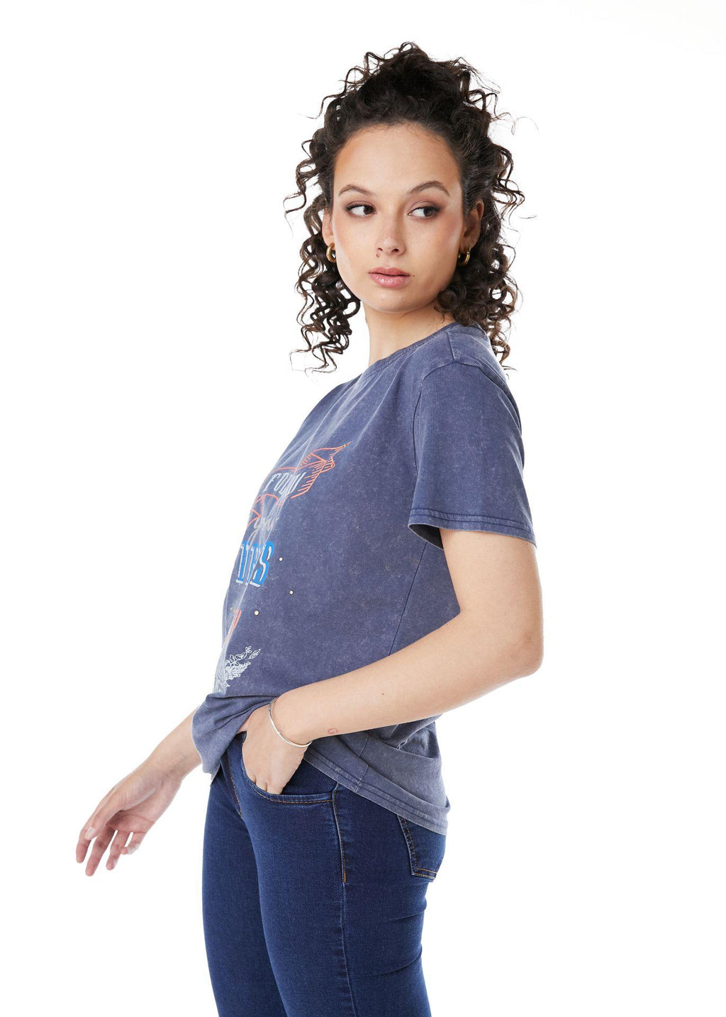 POLERA IKER REGULAR ESTAMPADA AZUL EFESIS