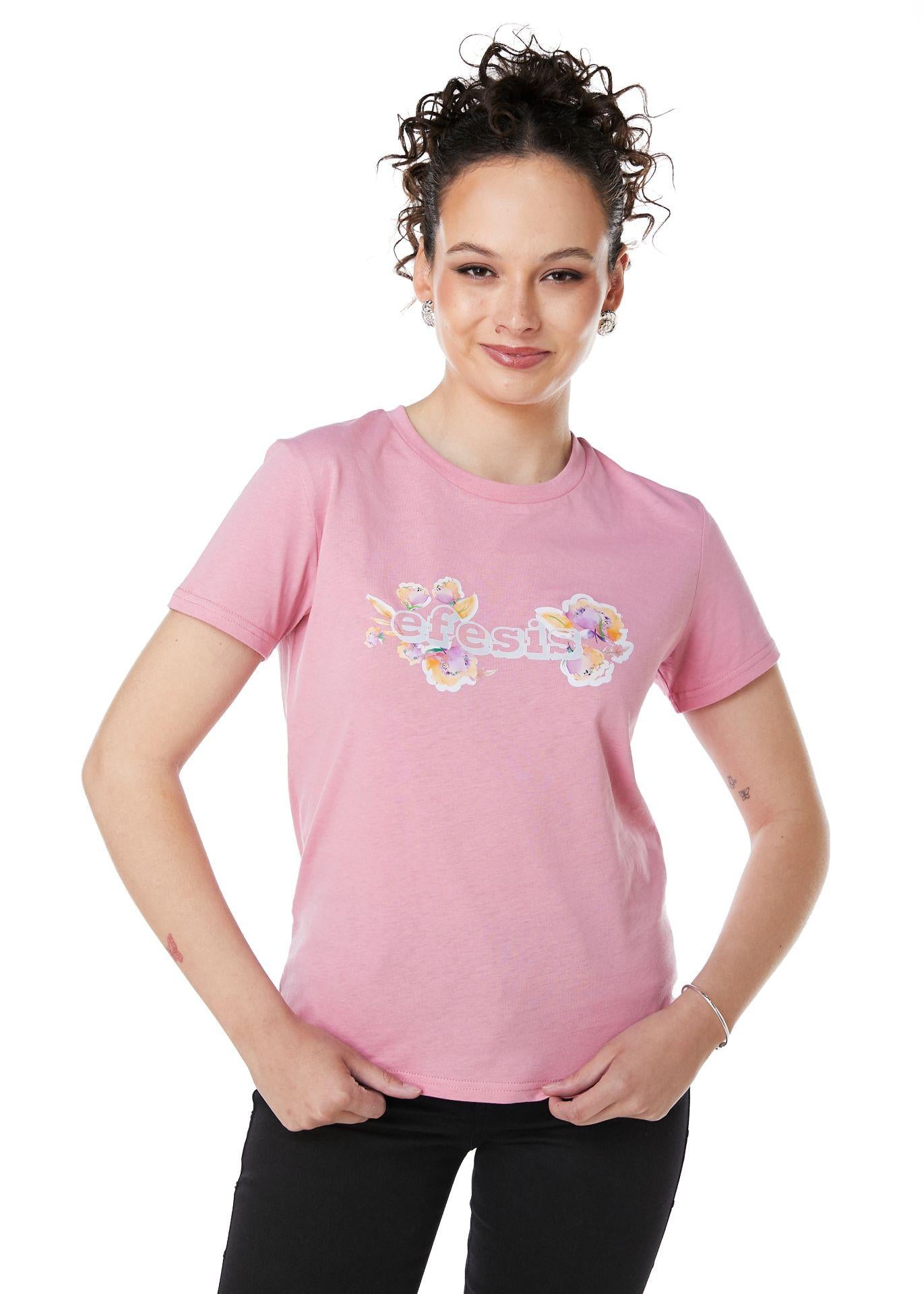 POLERA GIOVY REGULAR ESTAMPADO ROSAD0 EFESIS