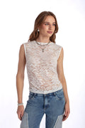 Polera Lace Regular Encaje Blanco Efesis