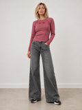 Jeans Angel Palazzo Bordado Alas Gris Efesis