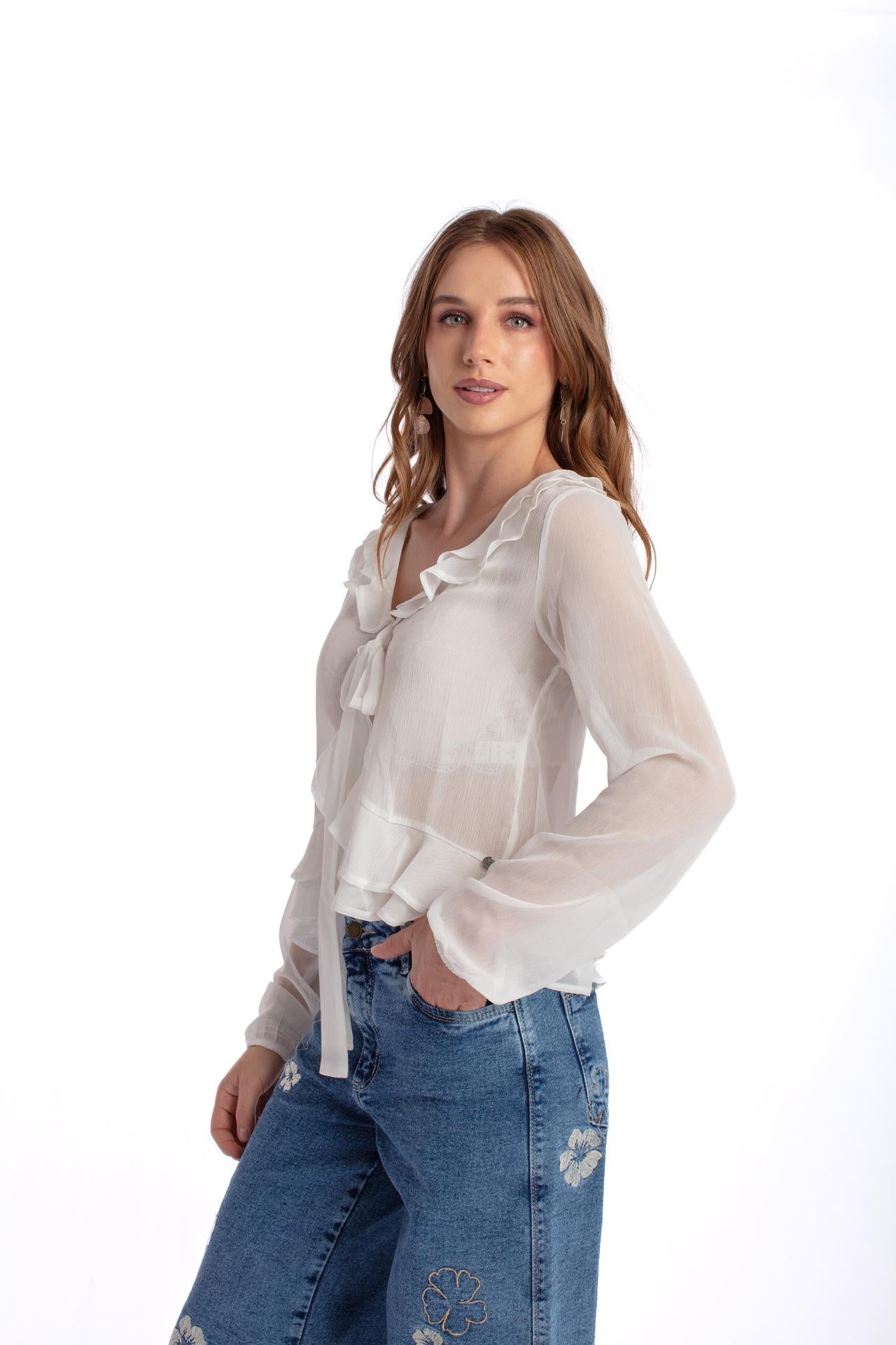 BLUSA SPEARS REGULAR VUELOS DELANTEROS BLANCO EFESIS
