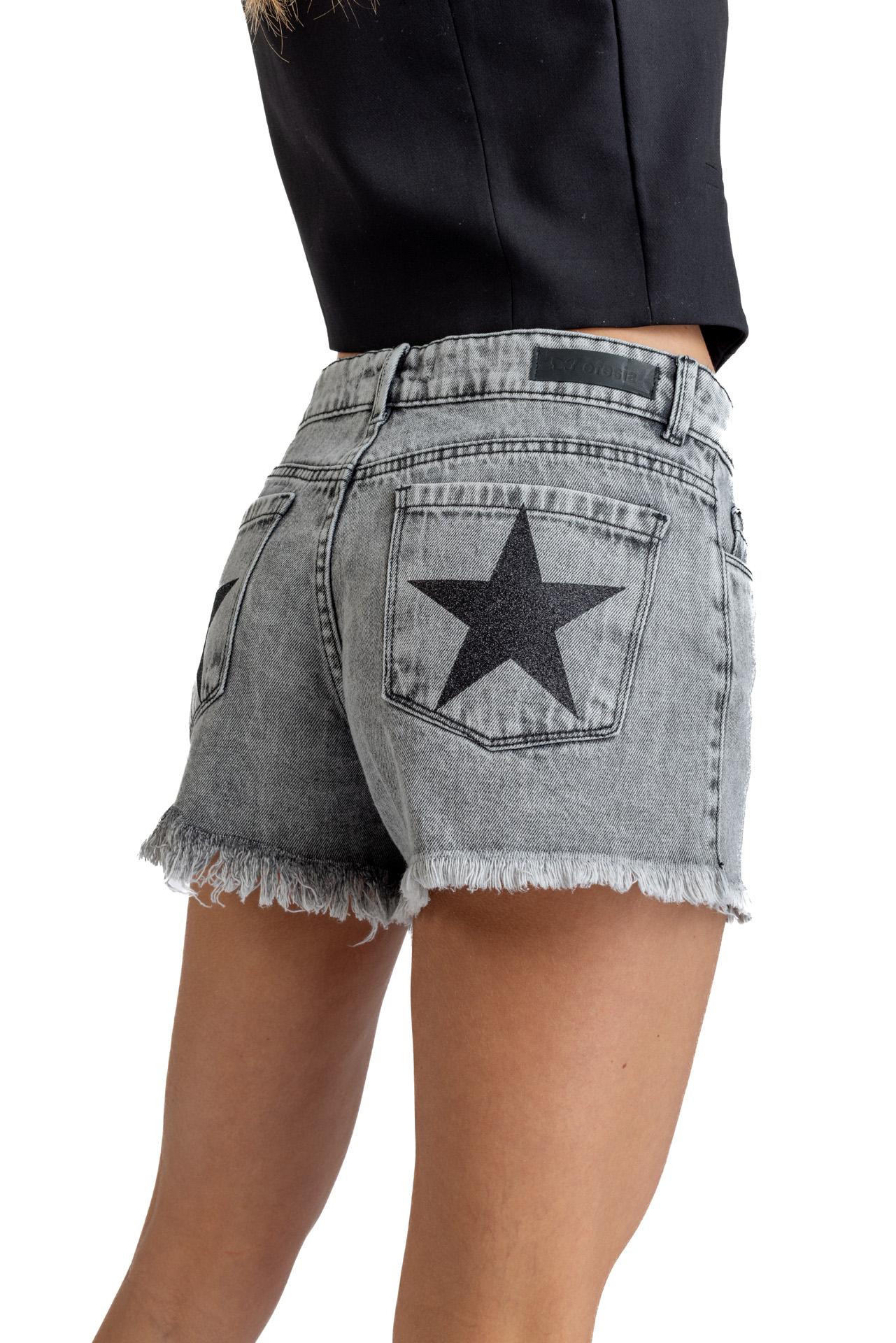 SHORT PANUCA ROTURAS ESTAMPADO ESTRELLA GRIS EFESIS