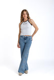 JEANS ACIANO WIDE BORDADO COSTADO AZUL EFESIS