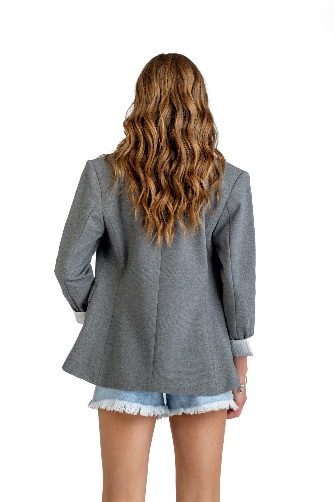 BLAZER BLAZ REGULAR MANGA ROLL UP GRIS EFESIS