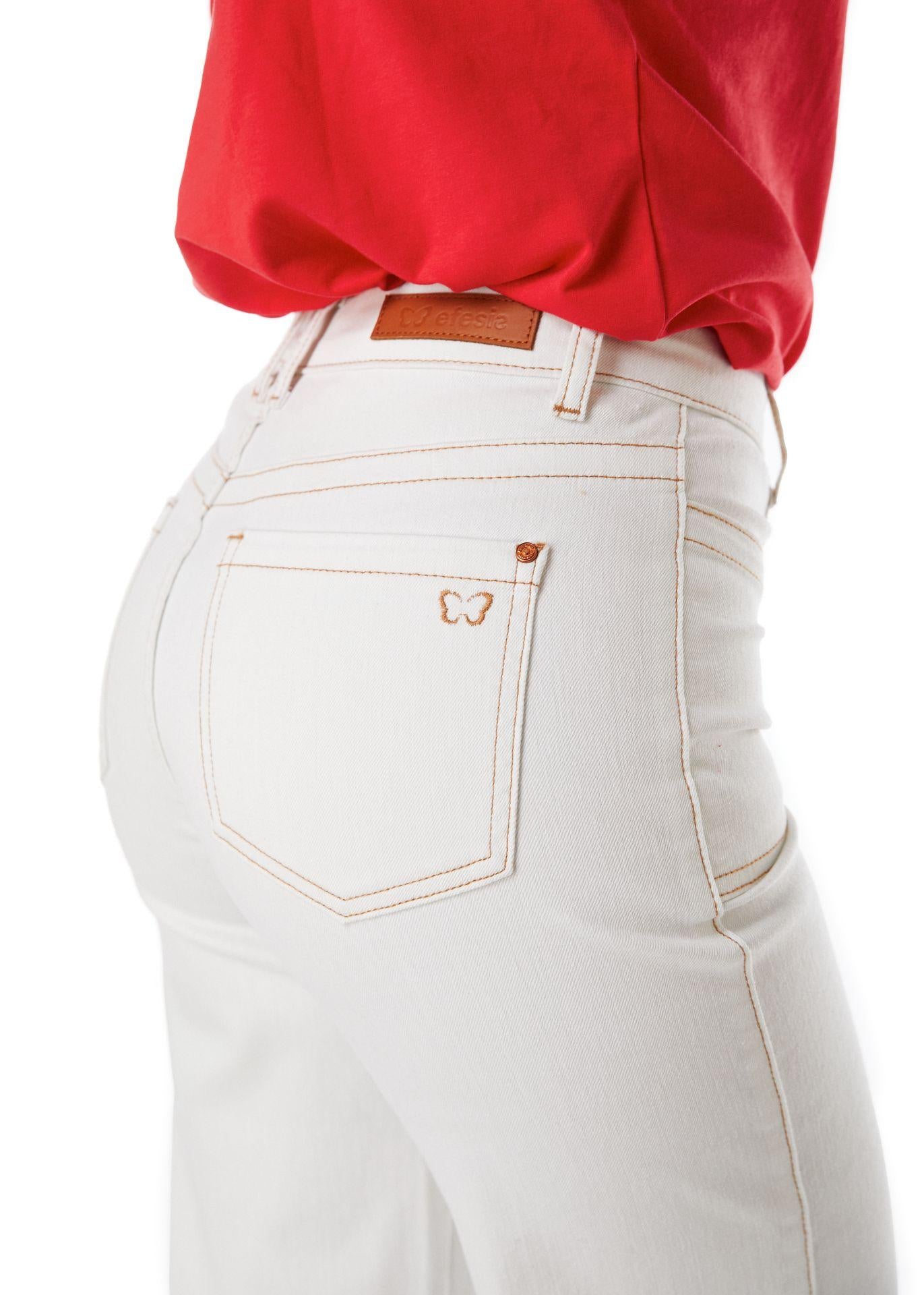 PANTALON PIRAGI PALAZZO HILO CONTRATONO Y BOLSILLO INCRUSTADO BLANCO EFESIS