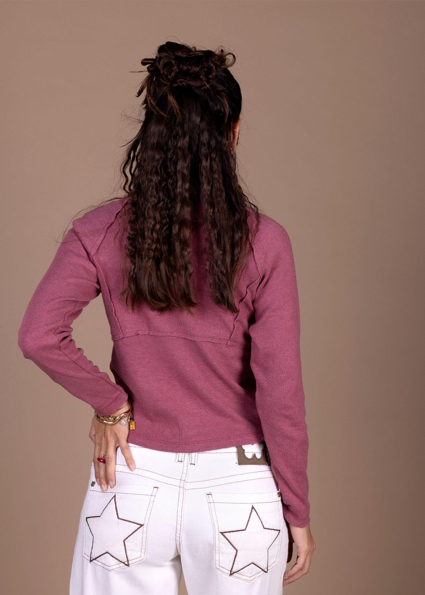 POLERA NACAR REGULAR CORTE BAJO BUSTO BURDEO EFESIS