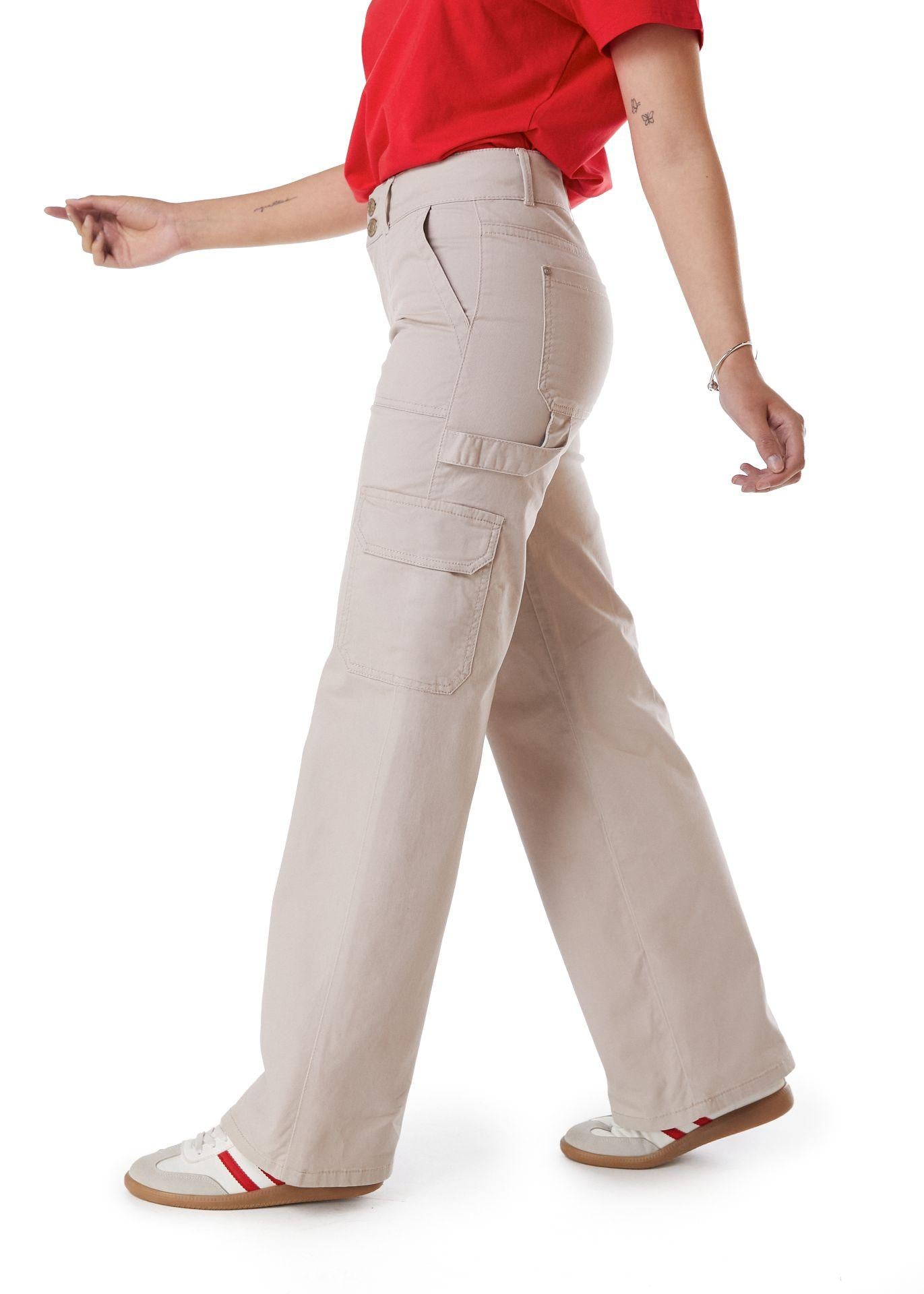 PANTALON NAOS PALAZZO CARGO BEIGE EFESIS