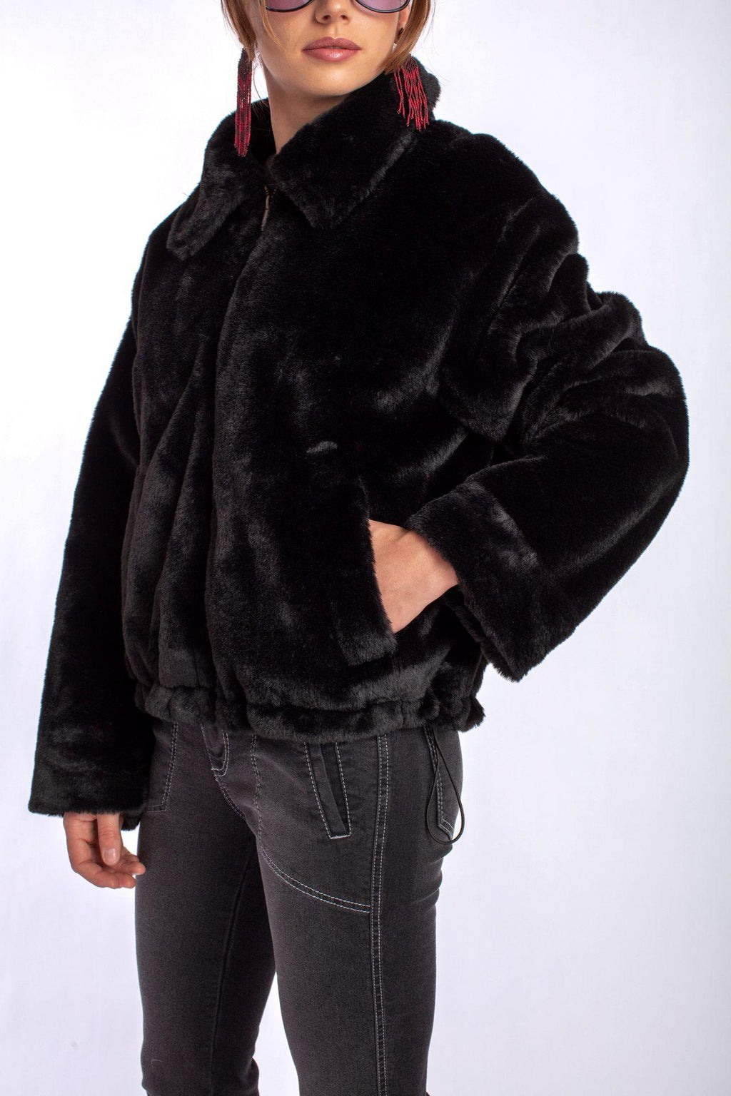 Chaqueta Zany Regular tipo Chiporro Negra Efesis