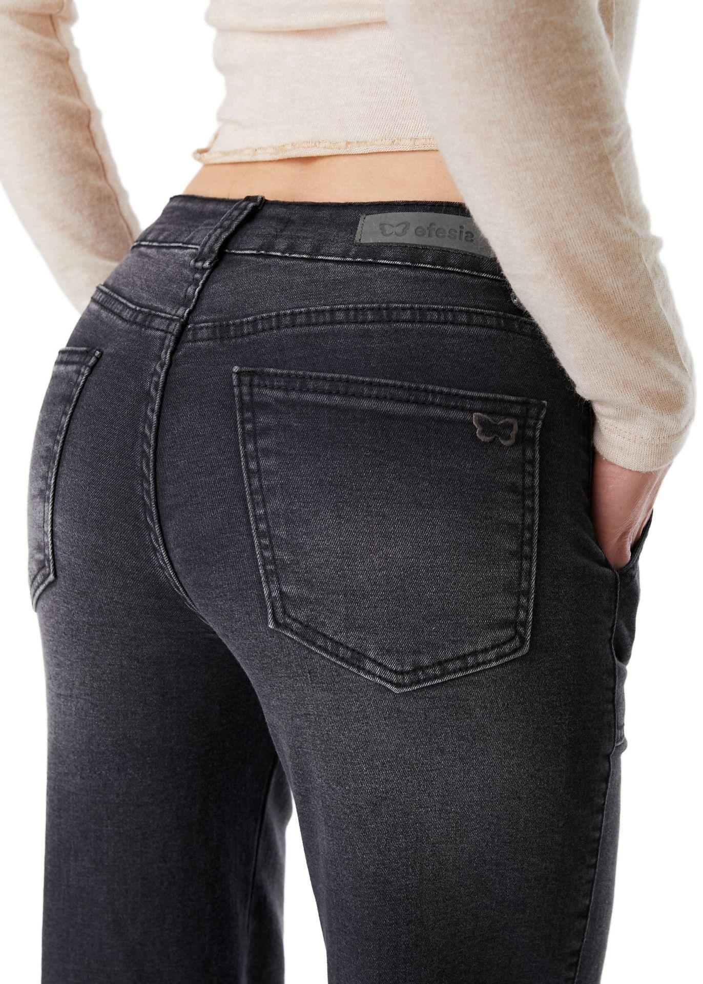 Jeans Zoe Palazzo Bolsillo Parche Negro Efesis