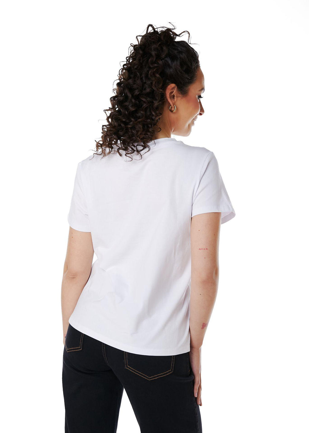 POLERA MILA REGULAR ESTAMPADO Y LENTEJUELAS BLANCO EFESIS